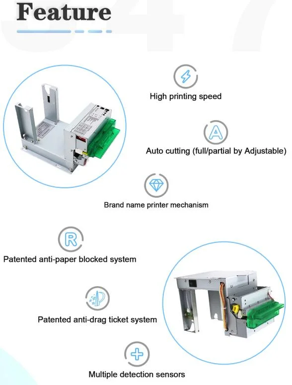 80mm Thermal Kiosk Printer For Self-service Vending Queue Parking Machine MASUNG MS-D347-TL Embedded Thermal Receipt Printer