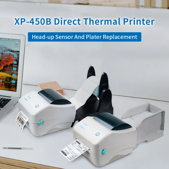 Xprinter XP-450B Stampante termica portatile per etichette Bluetooth senza inchiostro da 4 pollici desktop