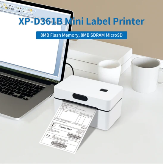 Stampante per etichette di spedizione Xprinter XP-D361B da 4 pollici ad alta velocità per la logistica