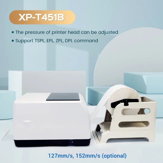 Stampante termica per etichette Xprinter XP-T451B ad alta velocità da 4 pollici Stampante a trasferimento termico